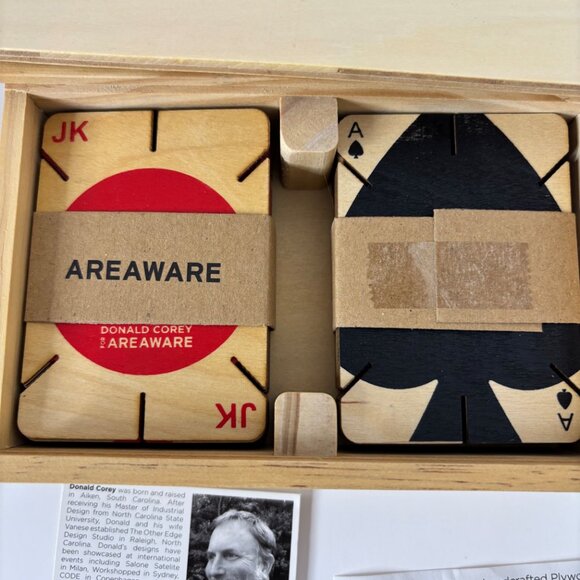 Donald Corey Areaware Plywood Playing Cards – Birch Wood Deck – New in Box - Picture 2 of 11
